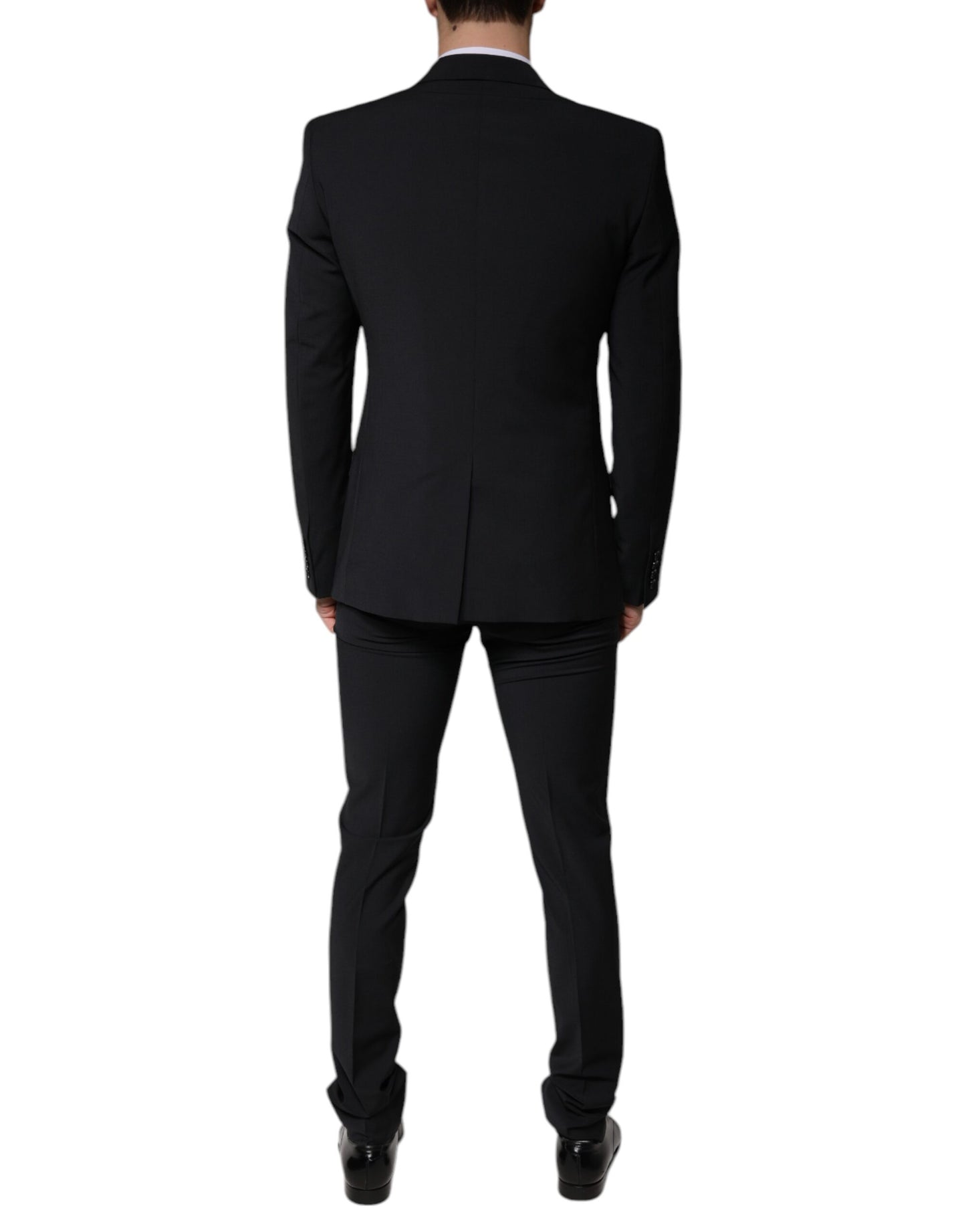 Dolce &amp; Gabbana Black Wool 3 Piece Slim Fit Formal Men Suit