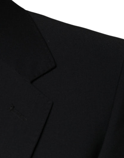 Dolce &amp; Gabbana Black Wool 3 Piece Slim Fit Formal Men Suit
