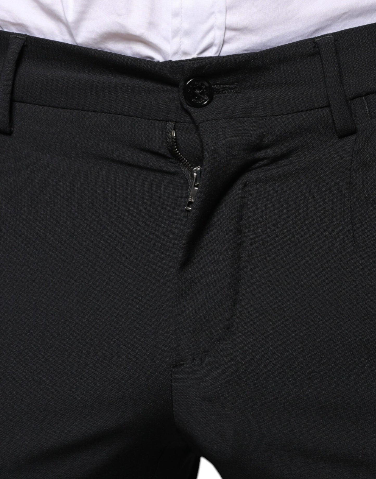 Dolce &amp; Gabbana Black Wool 3 Piece Slim Fit Formal Men Suit