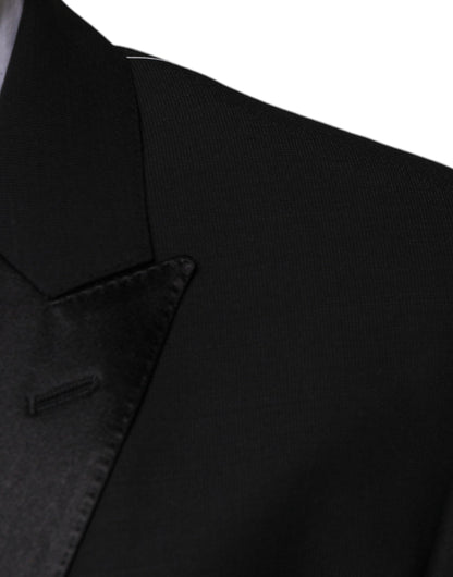 Dolce &amp; Gabbana Black Wool 3 Piece Slim Fit Formal Suit