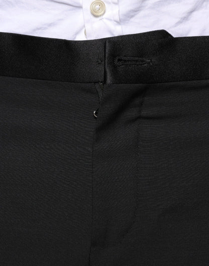 Dolce &amp; Gabbana Black Wool 3 Piece Slim Fit Formal Suit