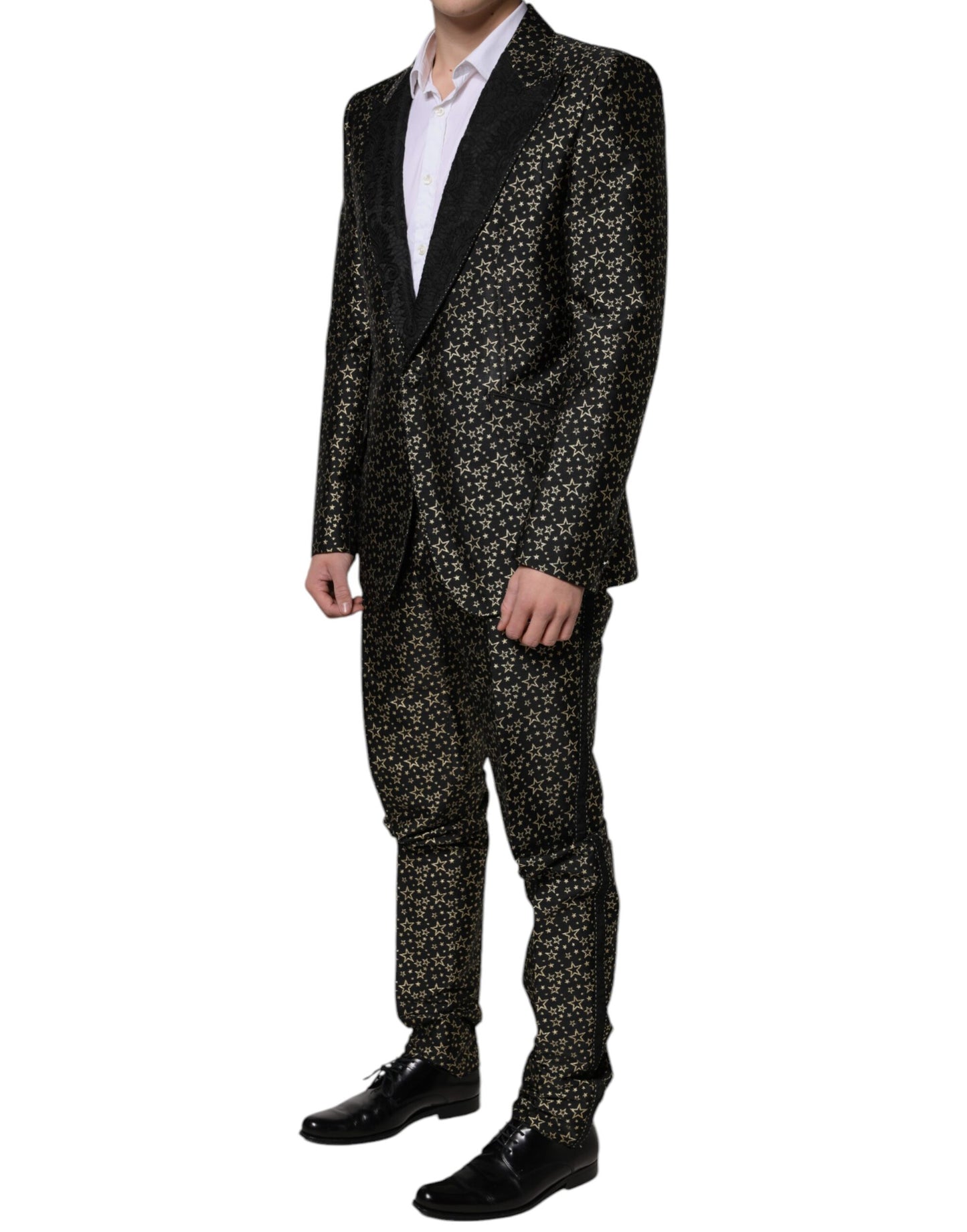 Dolce &amp; Gabbana Black Stars Jacquard SICILIA 2 Piece Suit