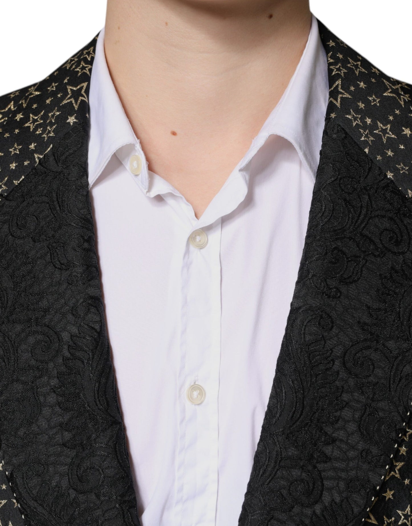 Dolce &amp; Gabbana Black Stars Jacquard SICILIA 2 Piece Suit