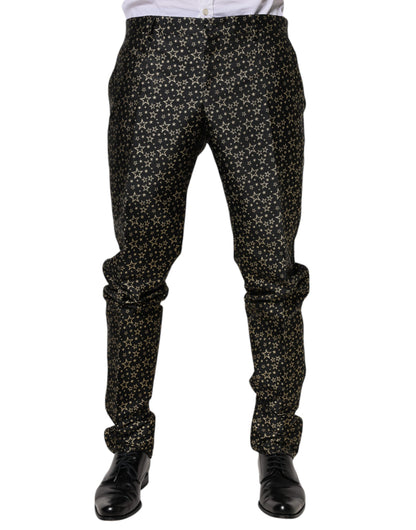 Dolce &amp; Gabbana Black Stars Jacquard SICILIA 2 Piece Suit