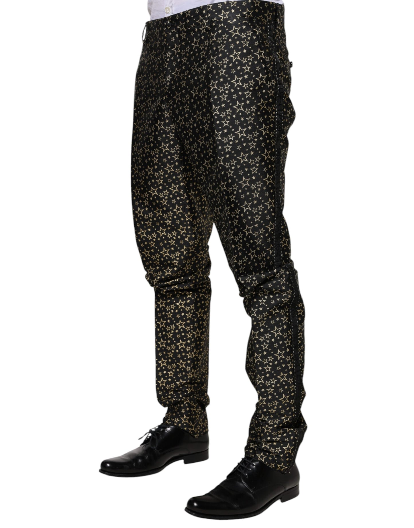 Dolce &amp; Gabbana Black Stars Jacquard SICILIA 2 Piece Suit