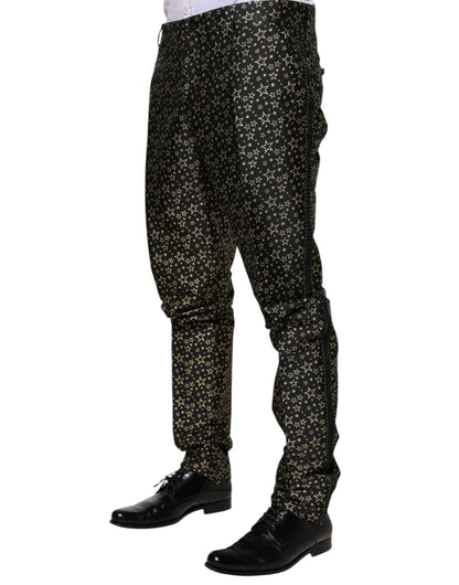 Dolce &amp; Gabbana Black Stars Jacquard SICILIA 2 Piece Suit