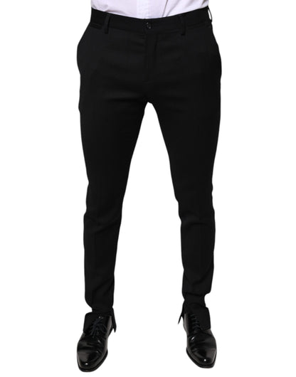 Dolce &amp; Gabbana Black Wool Skinny Formal Dress Pants