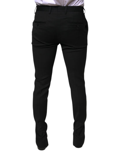 Dolce &amp; Gabbana Black Wool Skinny Formal Dress Pants