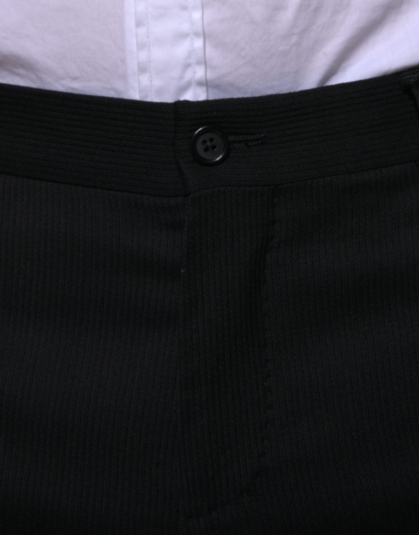 Dolce &amp; Gabbana Black Wool Skinny Formal Dress Pants