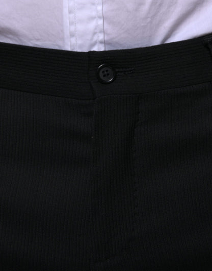 Dolce &amp; Gabbana Black Wool Skinny Formal Dress Pants