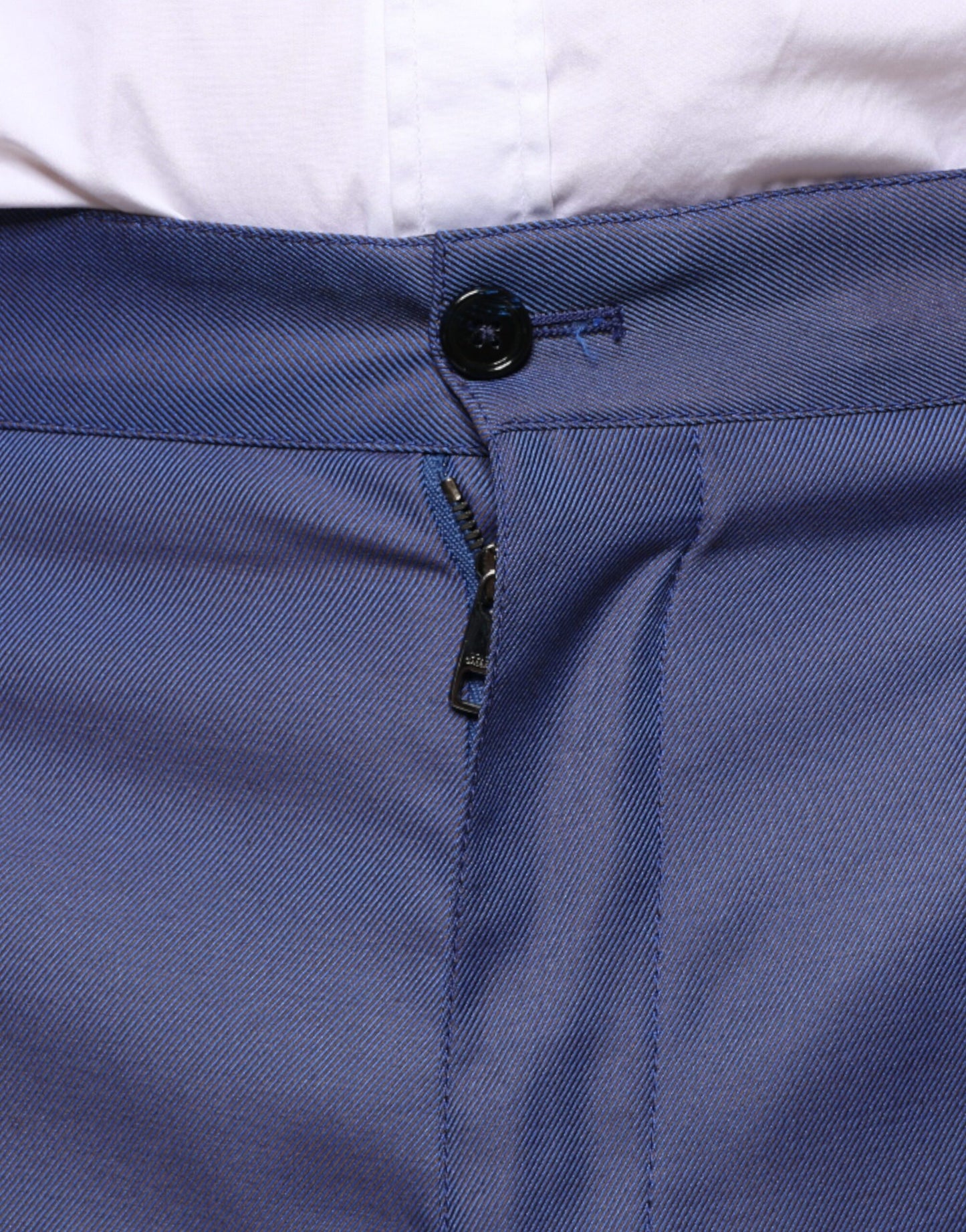 Dolce &amp; Gabbana Blue Wool Tapered Formal Dress Pants
