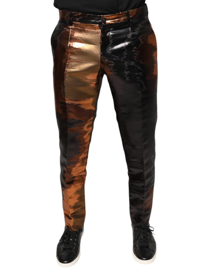 Dolce &amp; Gabbana Multicolor Jacquard Skinny Men Pants
