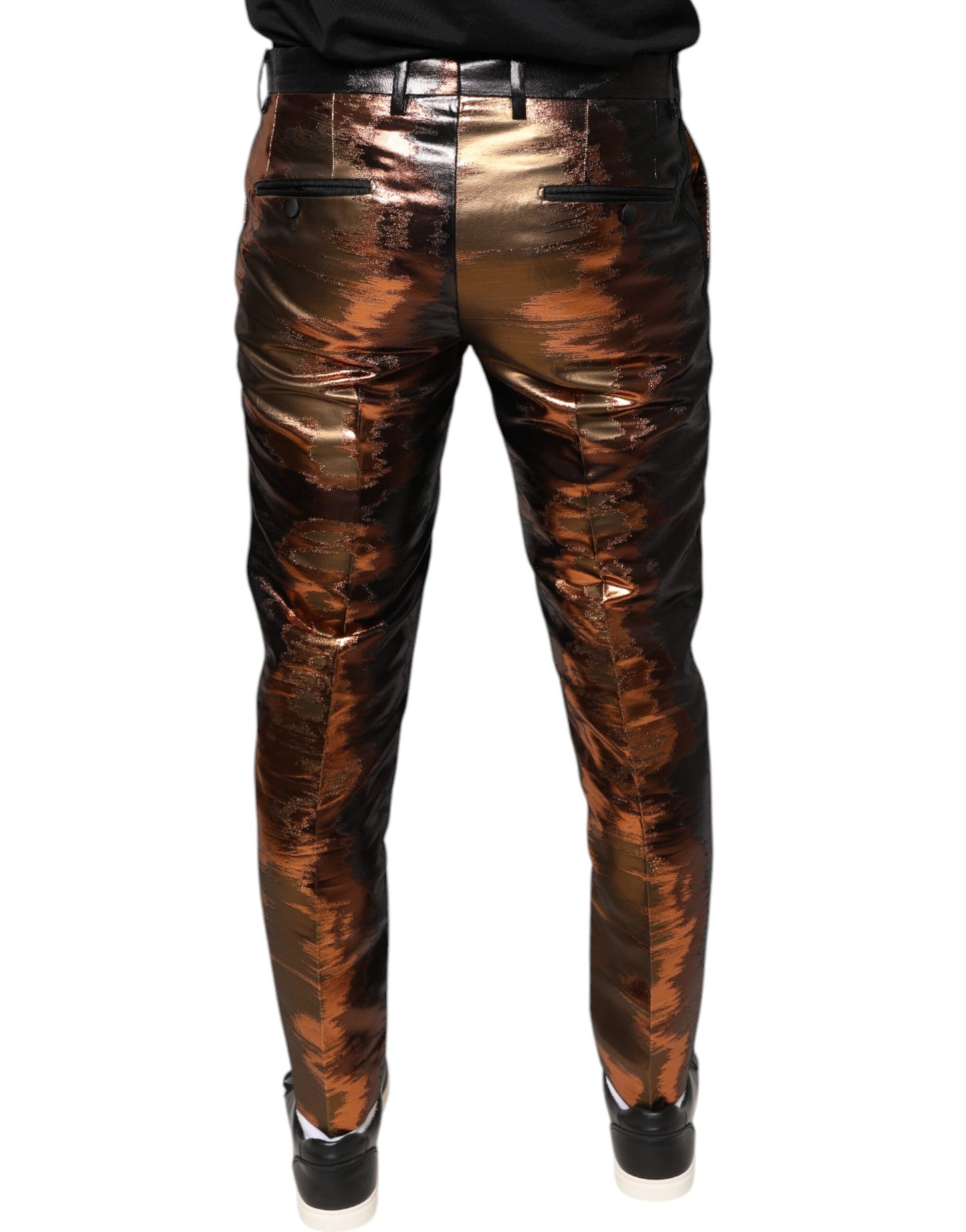 Dolce &amp; Gabbana Multicolor Jacquard Skinny Men Pants