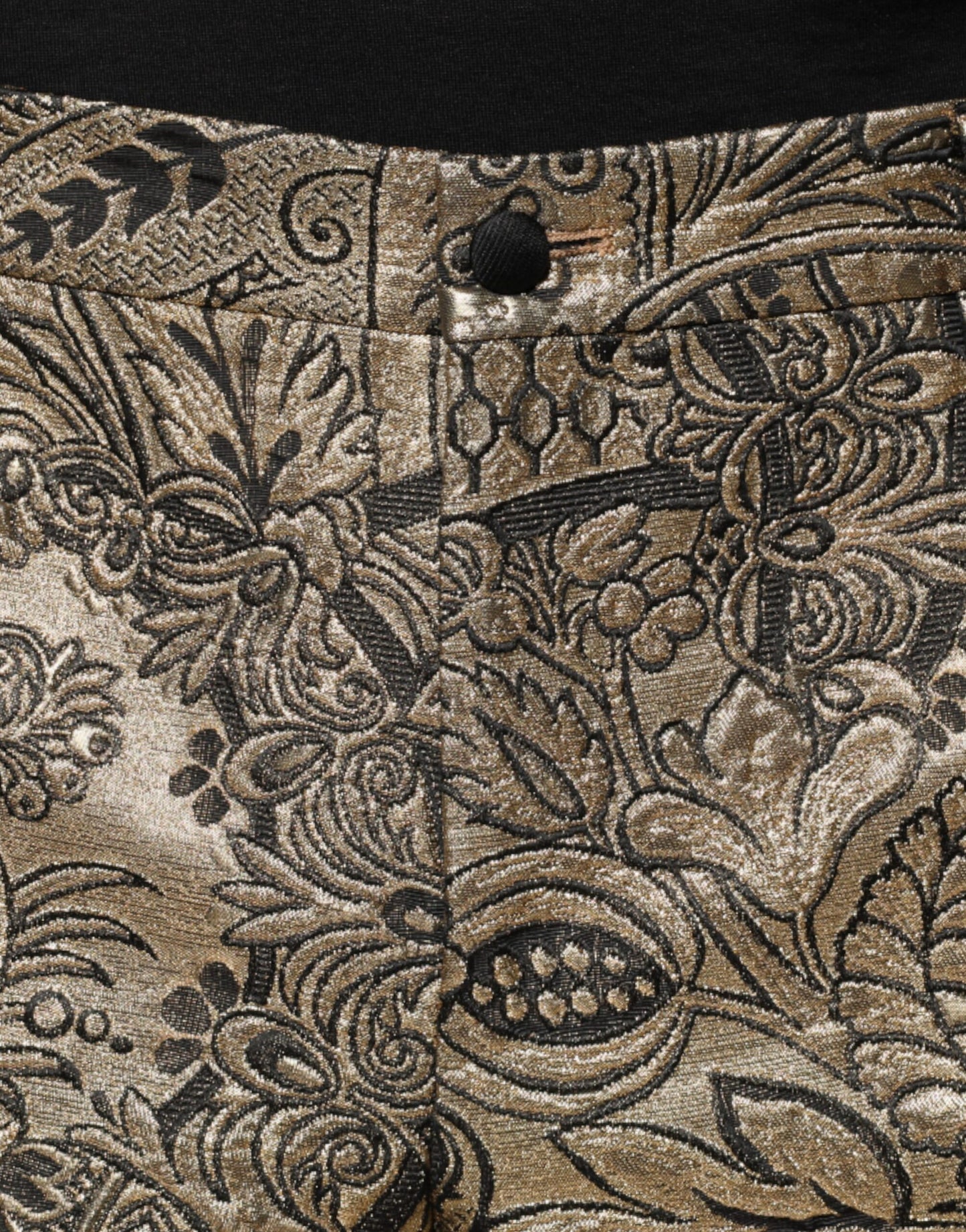 Dolce &amp; Gabbana Gold Floral Jacquard Men Dress Pants