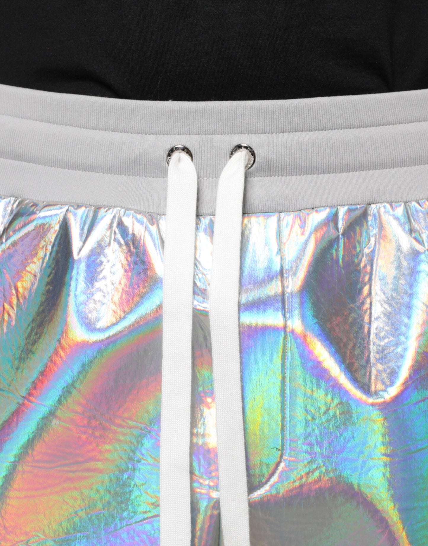 Dolce &amp; Gabbana Silver Iridescent Men Jogger Sweatpants Pants