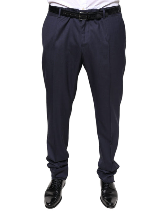 Dolce &amp; Gabbana Blue Wool Skinny Formal Dress Pants