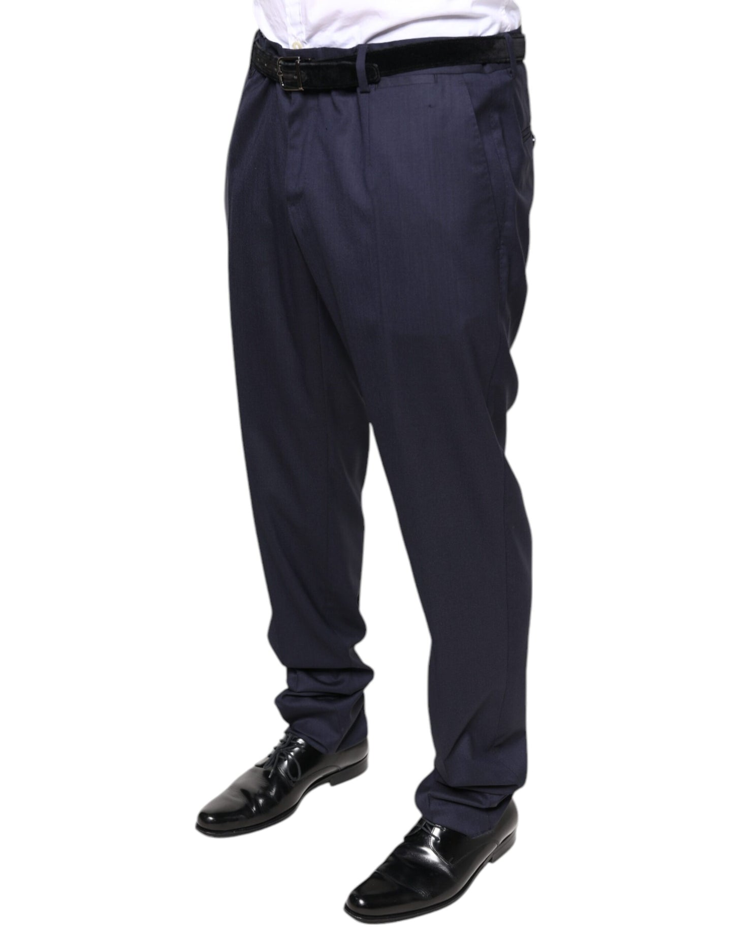 Dolce &amp; Gabbana Blue Wool Skinny Formal Dress Pants