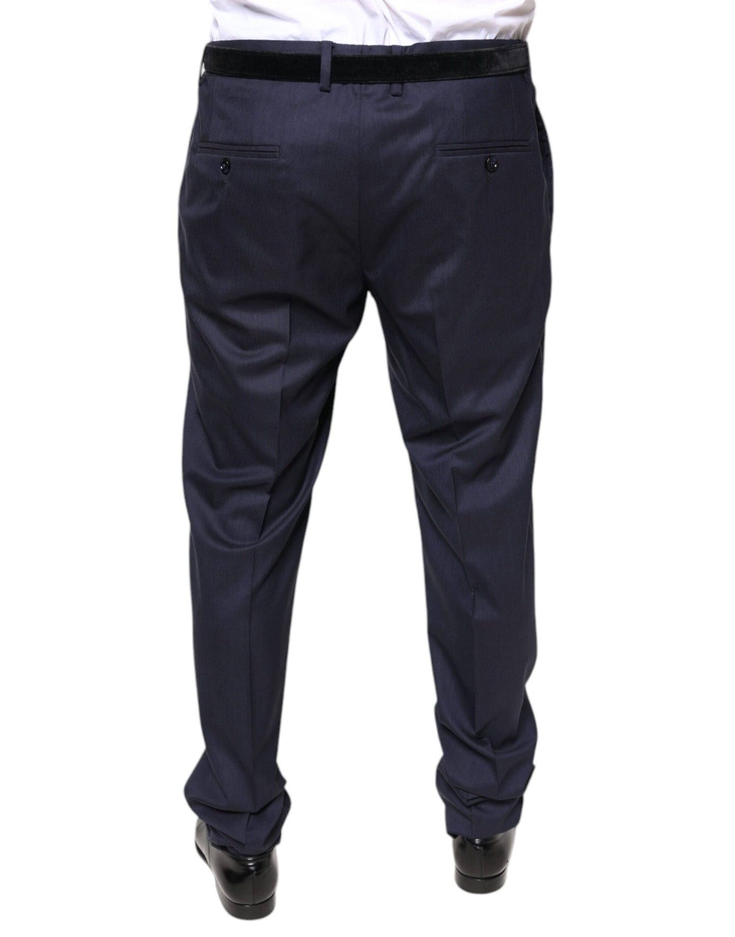 Dolce &amp; Gabbana Blue Wool Skinny Formal Dress Pants