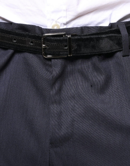 Dolce &amp; Gabbana Blue Wool Skinny Formal Dress Pants
