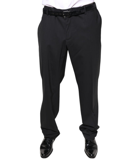 Dolce &amp; Gabbana Black Wool Men Formal Dress Pants