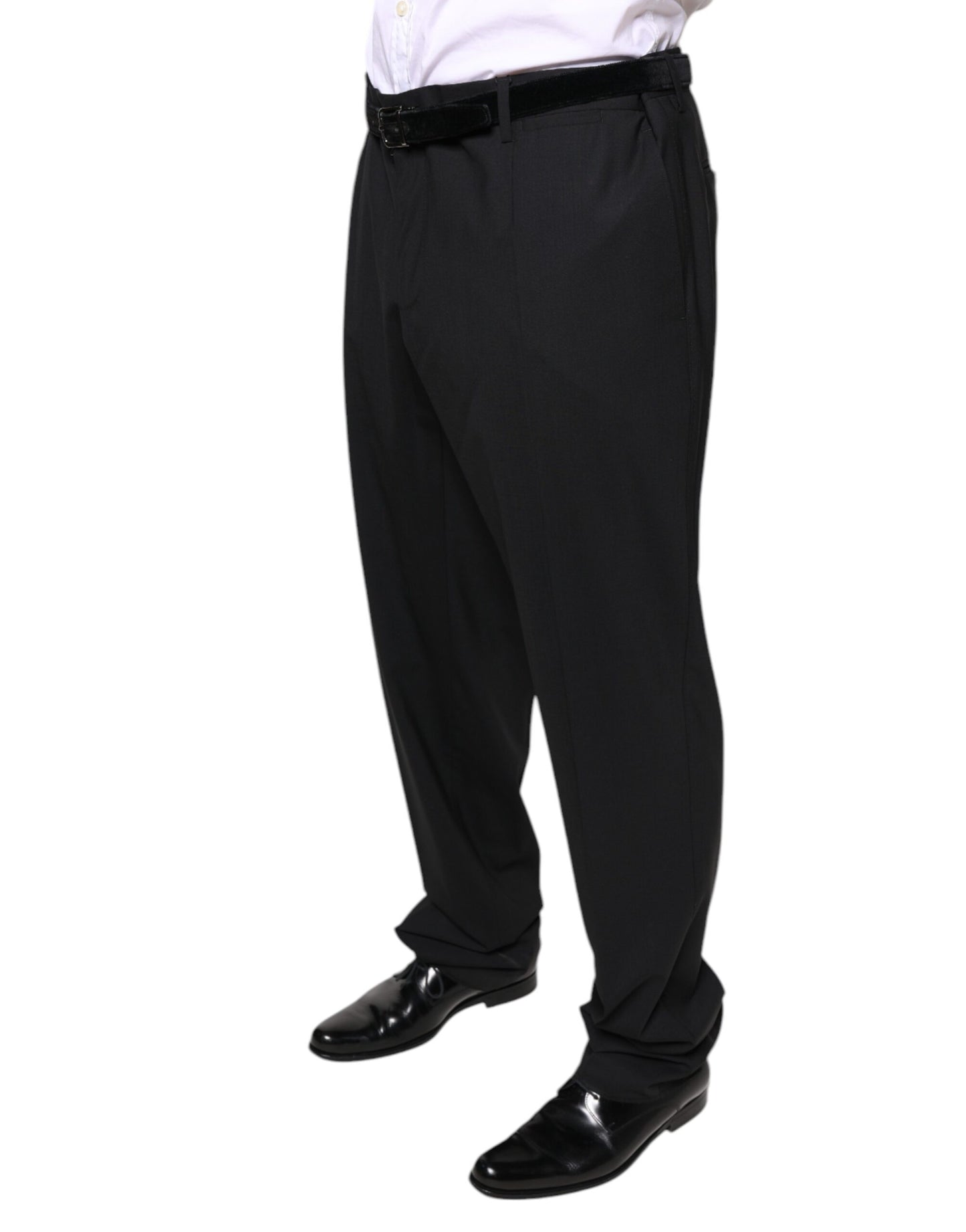 Dolce &amp; Gabbana Black Wool Men Formal Dress Pants
