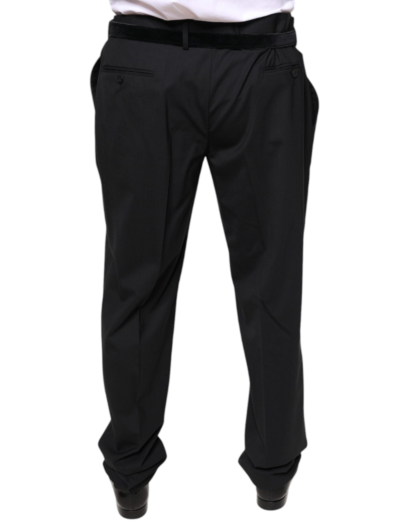 Dolce &amp; Gabbana Black Wool Men Formal Dress Pants