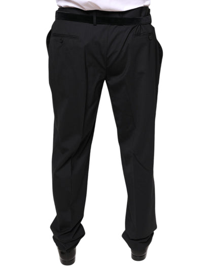 Dolce &amp; Gabbana Black Wool Men Formal Dress Pants