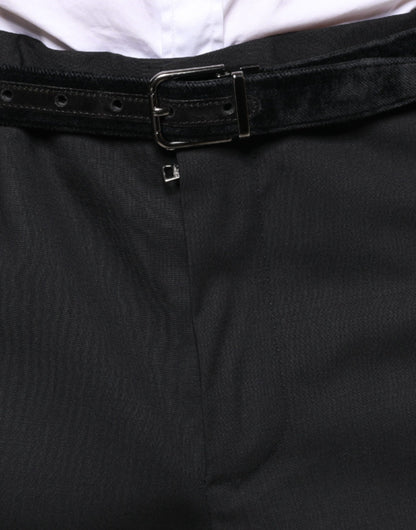 Dolce &amp; Gabbana Black Wool Men Formal Dress Pants