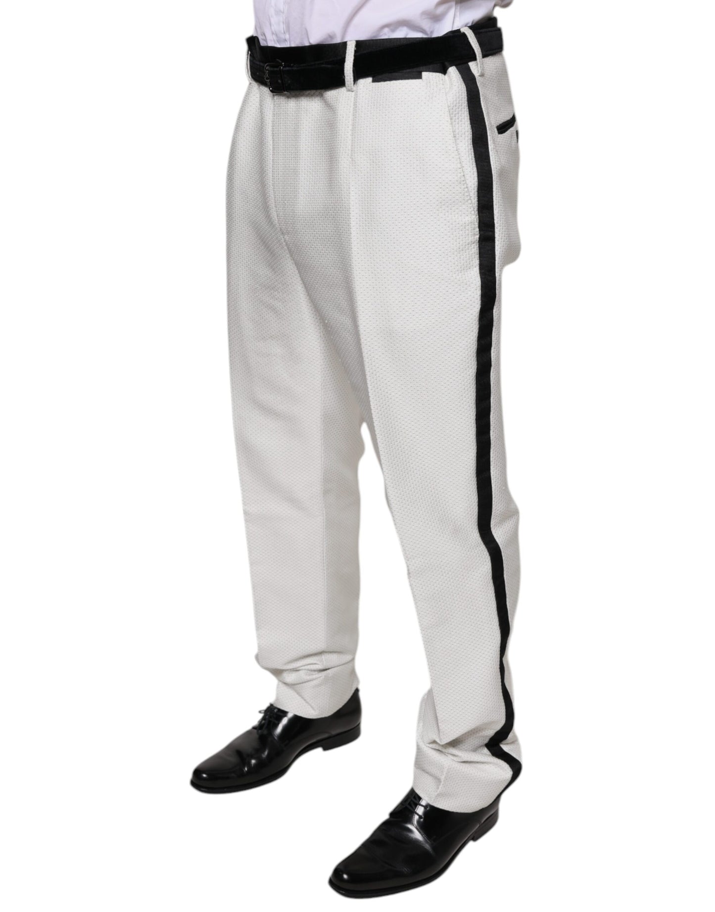 Dolce &amp; Gabbana White Polyester Formal Dress Pants