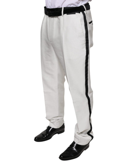 Dolce &amp; Gabbana White Polyester Formal Dress Pants