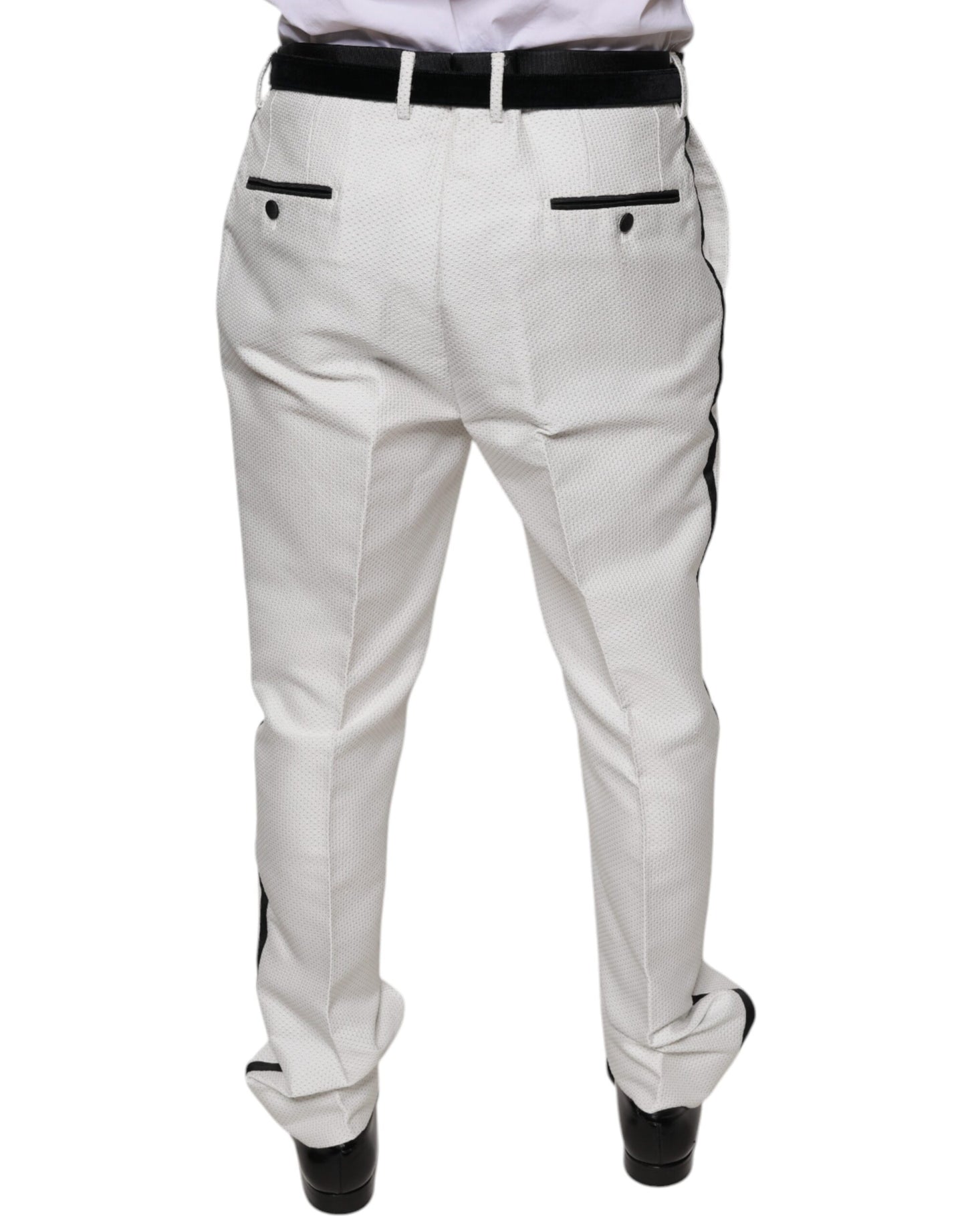 Dolce &amp; Gabbana White Polyester Formal Dress Pants