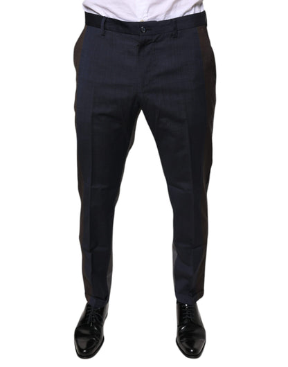 Dolce &amp; Gabbana Black Cotton Wool Formal Dress Pants
