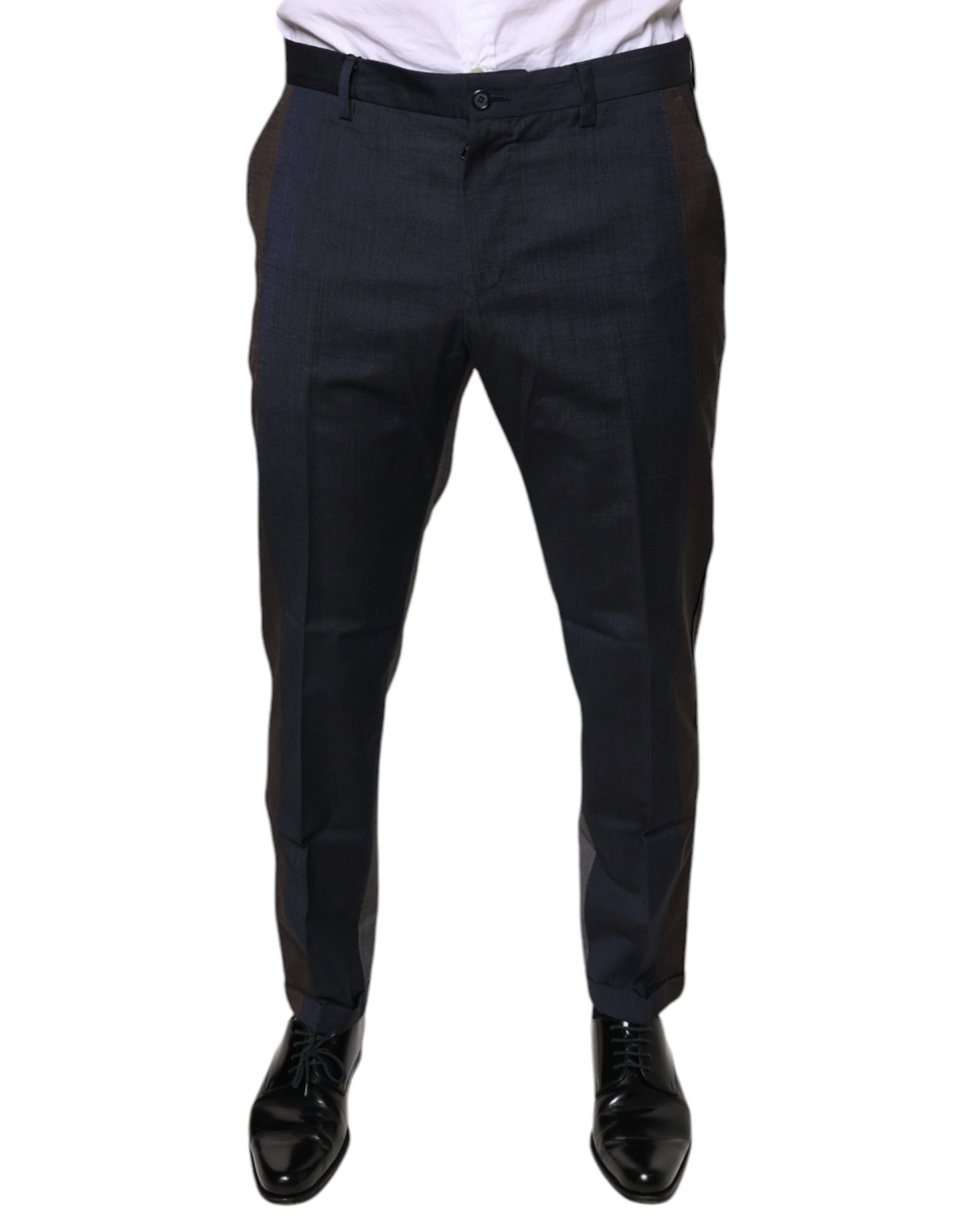 Dolce &amp; Gabbana Black Cotton Wool Formal Dress Pants