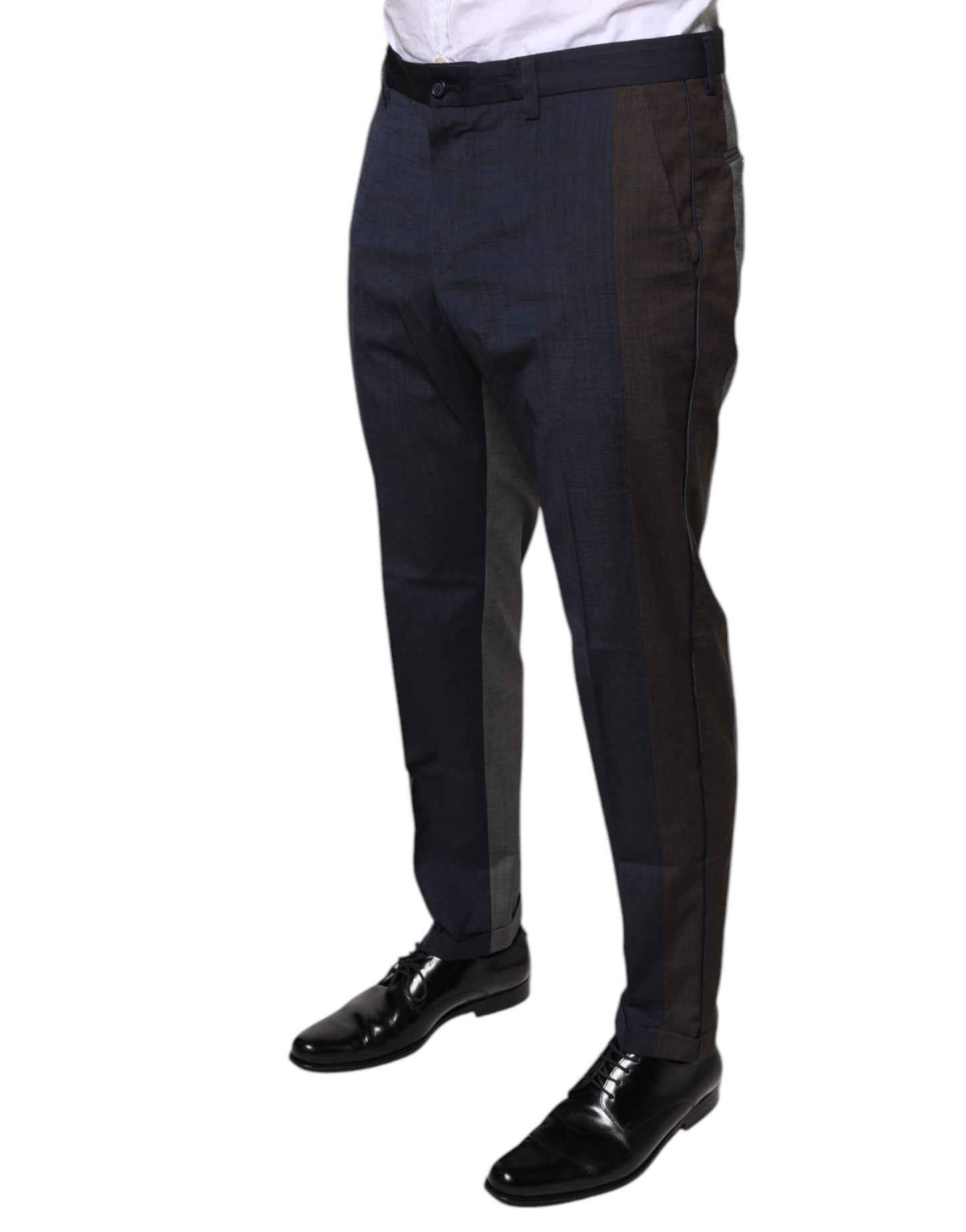Dolce &amp; Gabbana Black Cotton Wool Formal Dress Pants