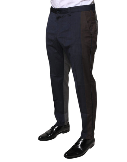 Dolce &amp; Gabbana Black Cotton Wool Formal Dress Pants
