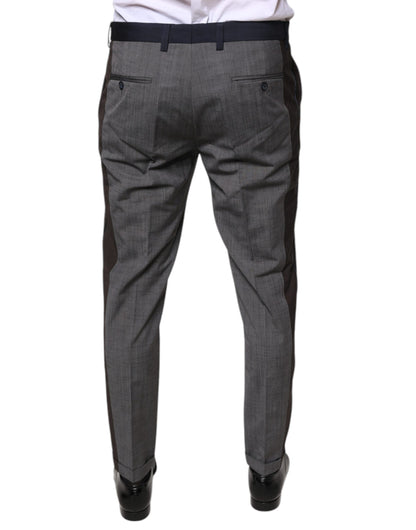 Dolce &amp; Gabbana Black Cotton Wool Formal Dress Pants