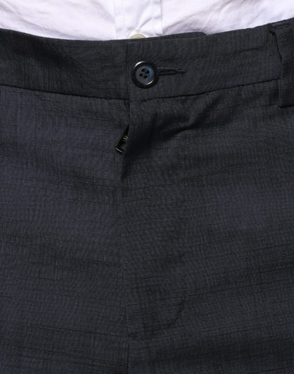 Dolce &amp; Gabbana Black Cotton Wool Formal Dress Pants