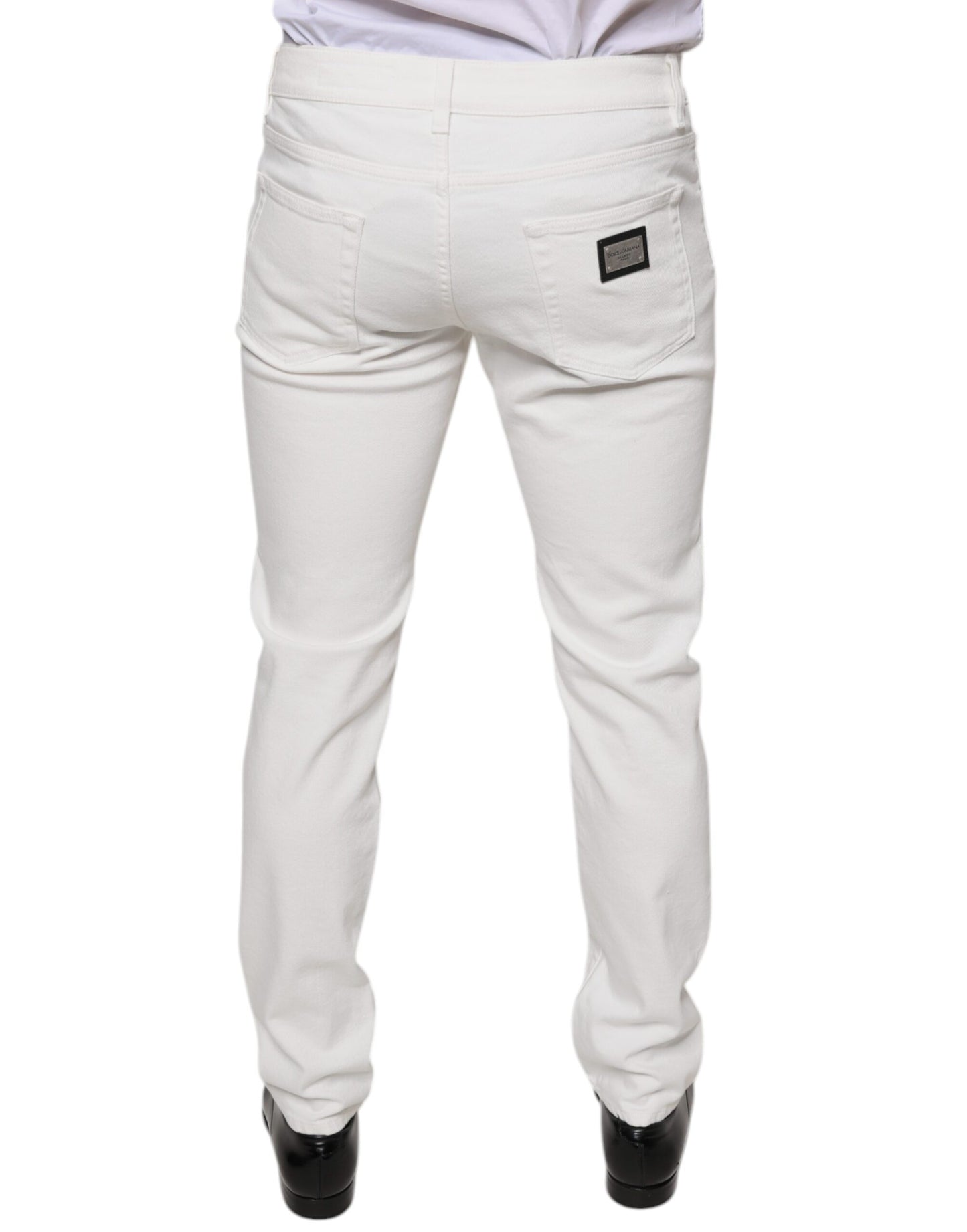 Dolce &amp; Gabbana Weiße Skinny-Jeans aus Baumwolle für Herren