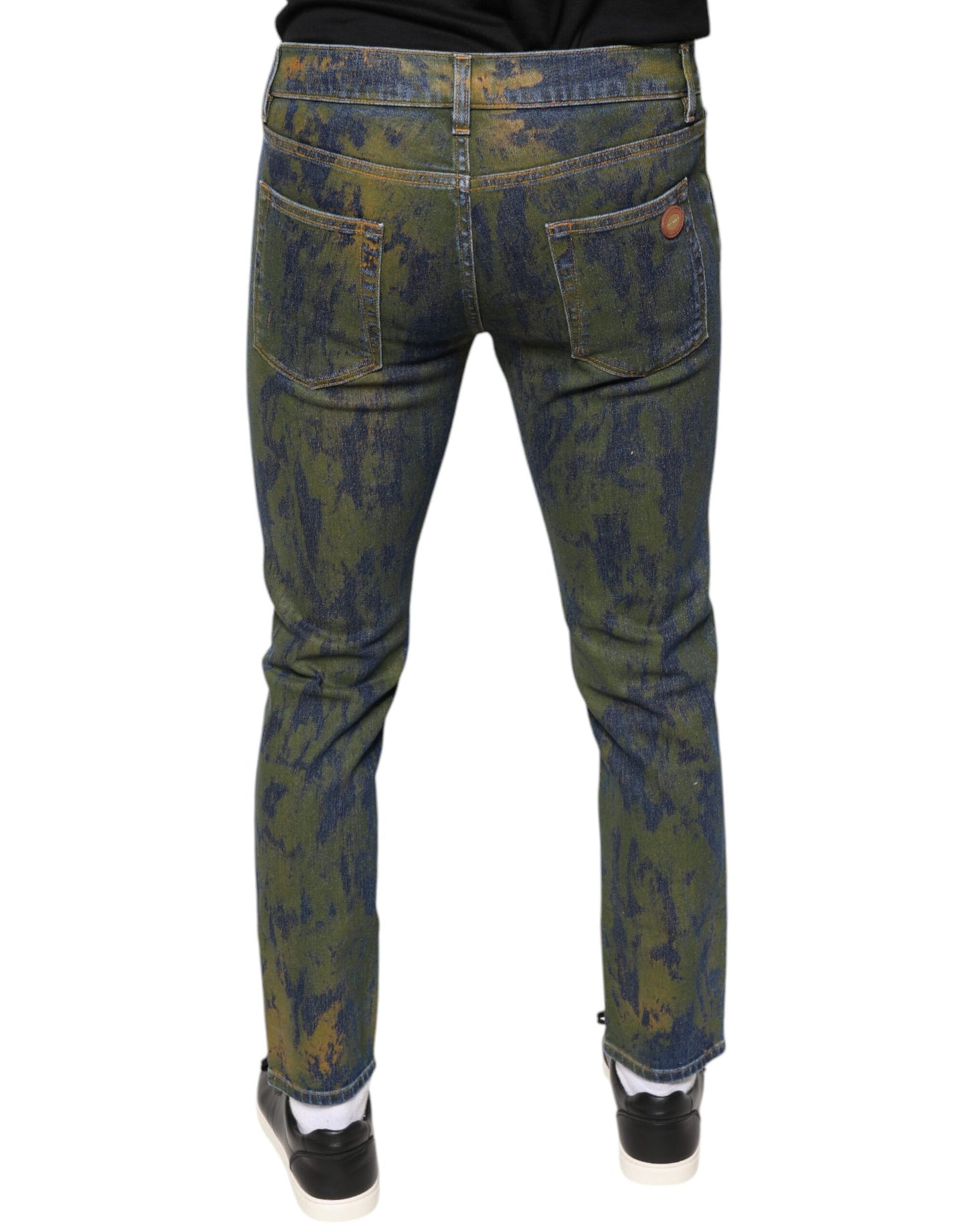 Dolce &amp; Gabbana Blue Cotton Dye Slim Fit Men Denim Jeans