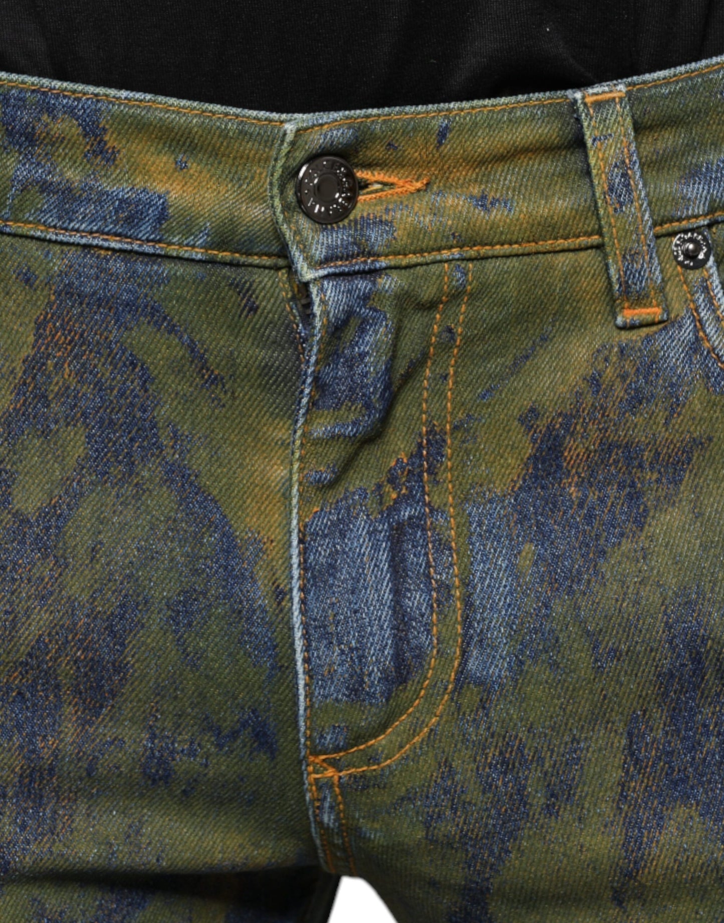 Dolce &amp; Gabbana Blue Cotton Dye Slim Fit Men Denim Jeans