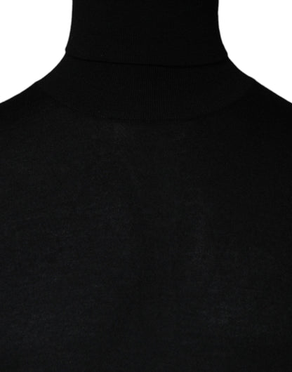 Dolce &amp; Gabbana Schwarzer Langarm-Rollkragenpullover