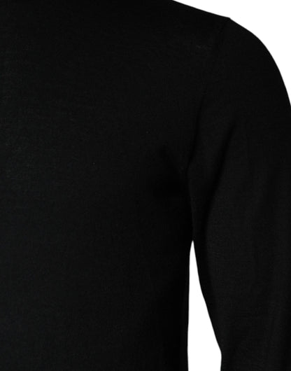 Dolce &amp; Gabbana Schwarzer Langarm-Rollkragenpullover