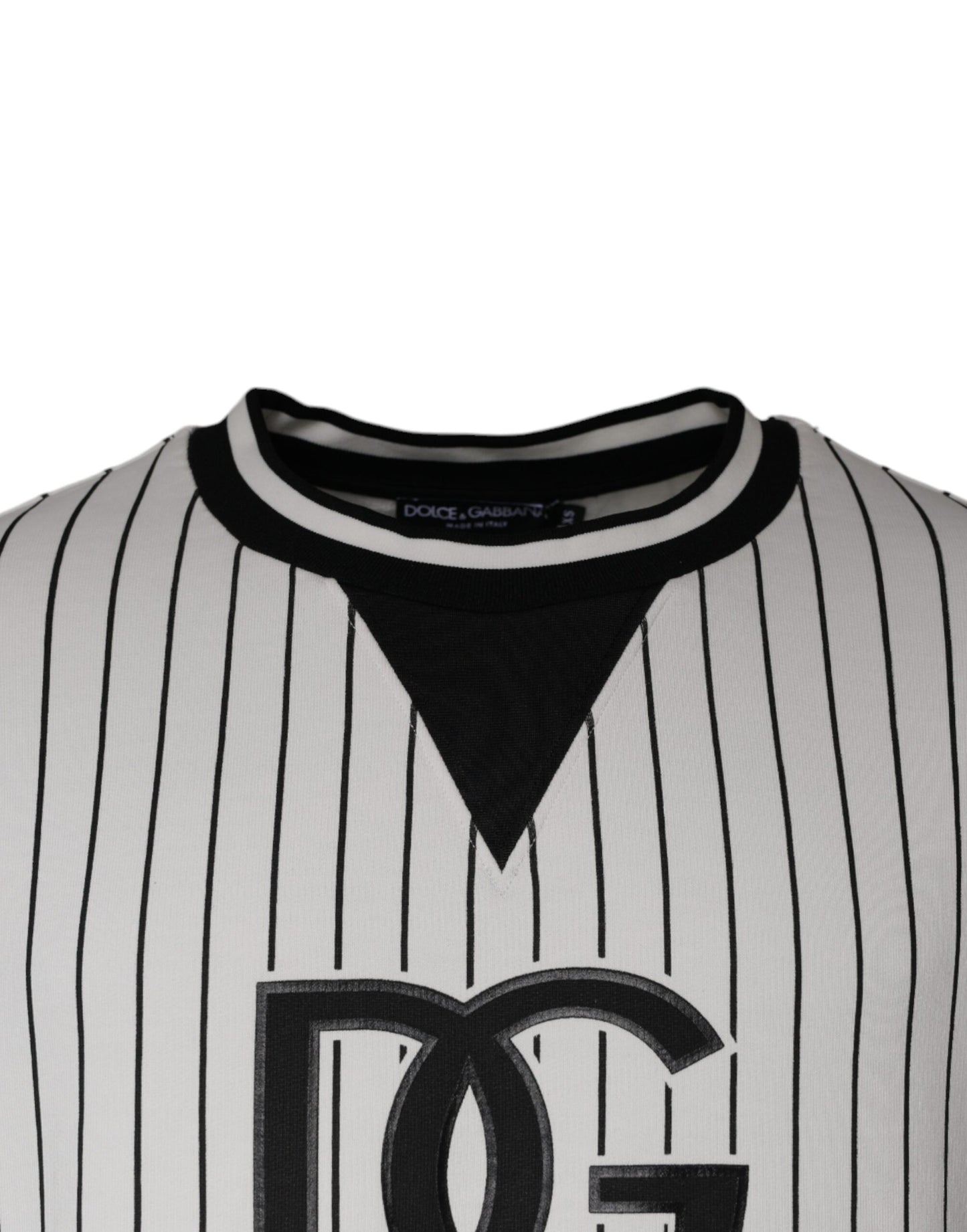 Dolce &amp; Gabbana Black White Stripes Logo Sweatshirt Sweater