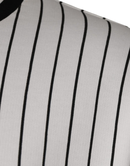 Dolce &amp; Gabbana Black White Stripes Logo Sweatshirt Sweater