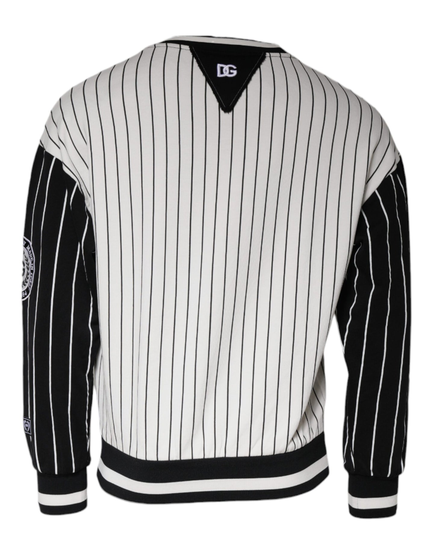 Dolce &amp; Gabbana Black White Stripes Logo Sweatshirt Sweater
