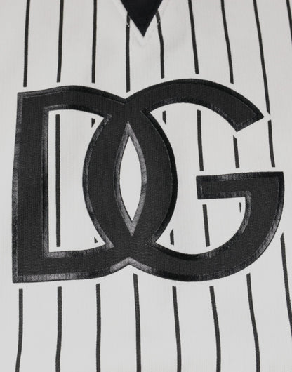 Dolce &amp; Gabbana Black White Stripes Logo Sweatshirt Sweater