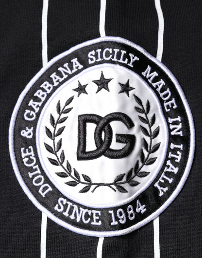 Dolce &amp; Gabbana Black White Stripes Logo Sweatshirt Sweater