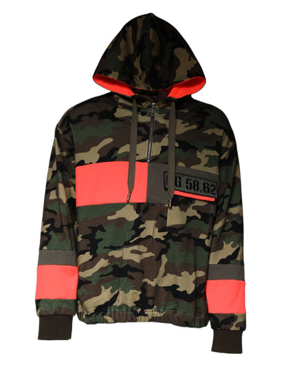 Dolce &amp; Gabbana Multicolor Camouflage Hooded Men Sweatshirt Sweater