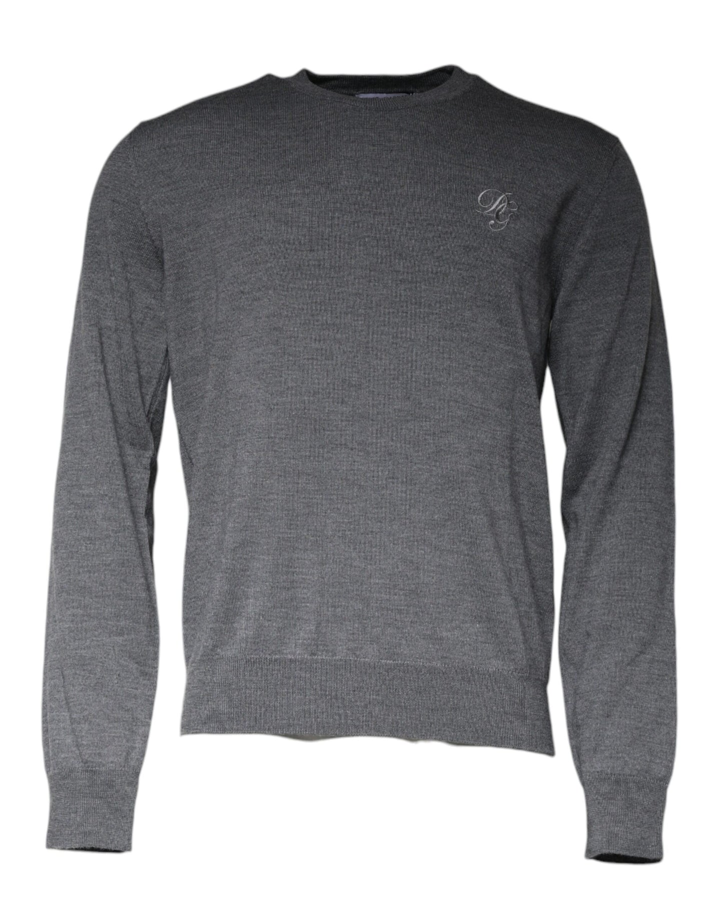 Dolce &amp; Gabbana Dark Gray Wool Crew Neck Pullover Sweater