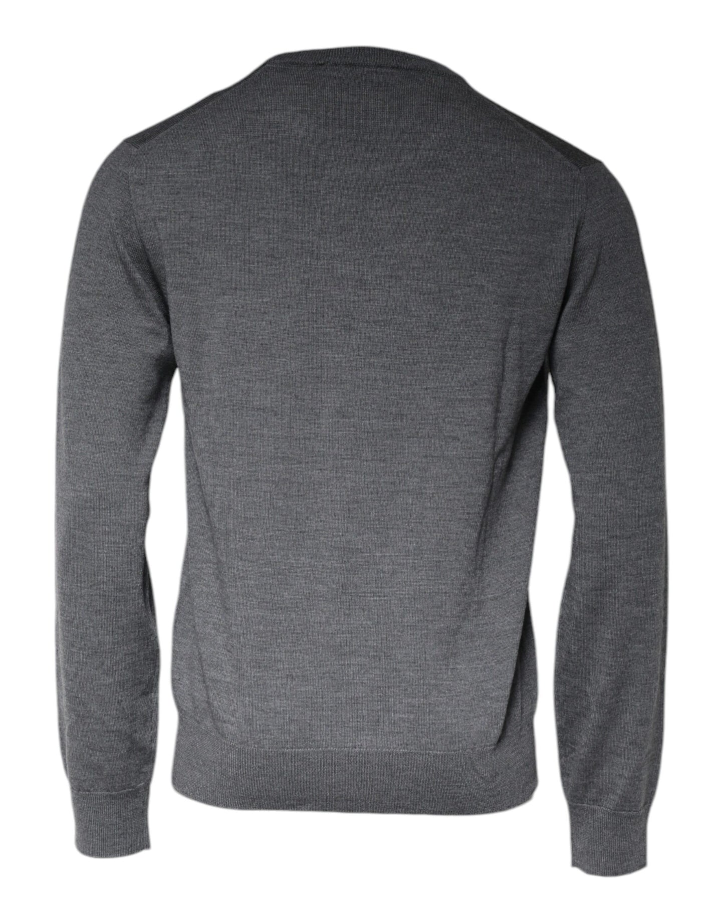 Dolce &amp; Gabbana Dark Gray Wool Crew Neck Pullover Sweater
